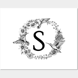 Monogram Frame Letter S Posters and Art